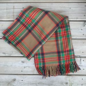 J. Crew Factory Blanket Scarf Camel Tartan Plaid